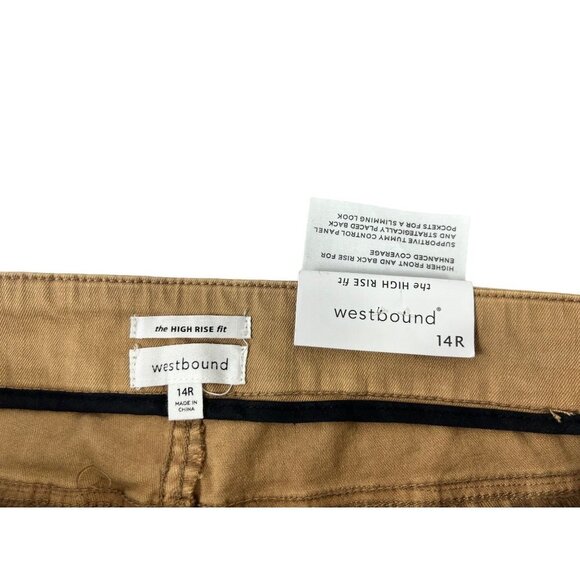 Westbound Women's High Rise Skinny Brown Pants - Picture 3 of 7